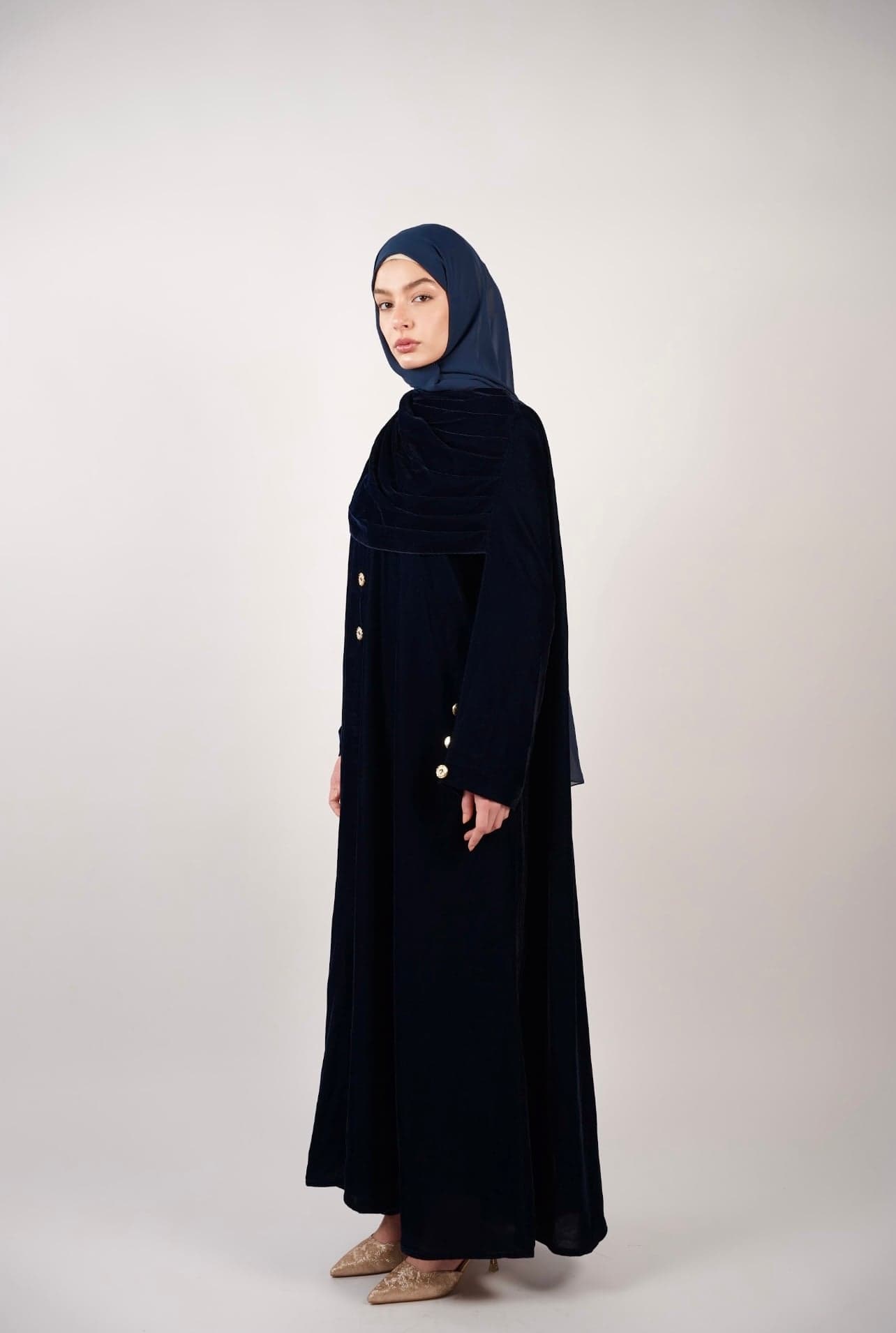 Velvet Scarf Abaya