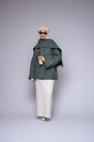 joukh blend jacket by Kharzaat with adjustable scarf