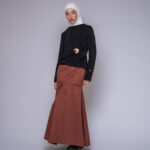 wool dress by Kharzaat with gold pin design