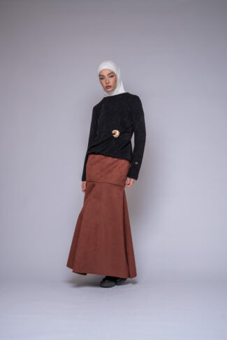 wool dress by Kharzaat with gold pin design