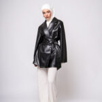oversized leather jacket by Kharzaat black