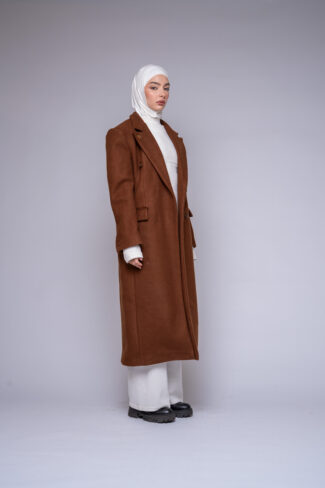 straight cut coat by Kharzaat with button closure